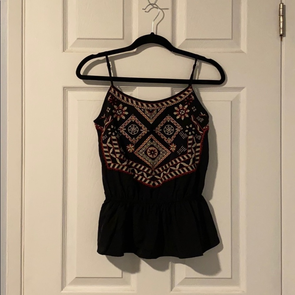 Abercrombie & Fitch Embroidered Peplum Cami (XS)
